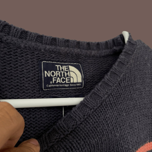 The North Face Wool Sweater | Striped Purple Cream | Size Small | Vintage - Picture 4 of 4